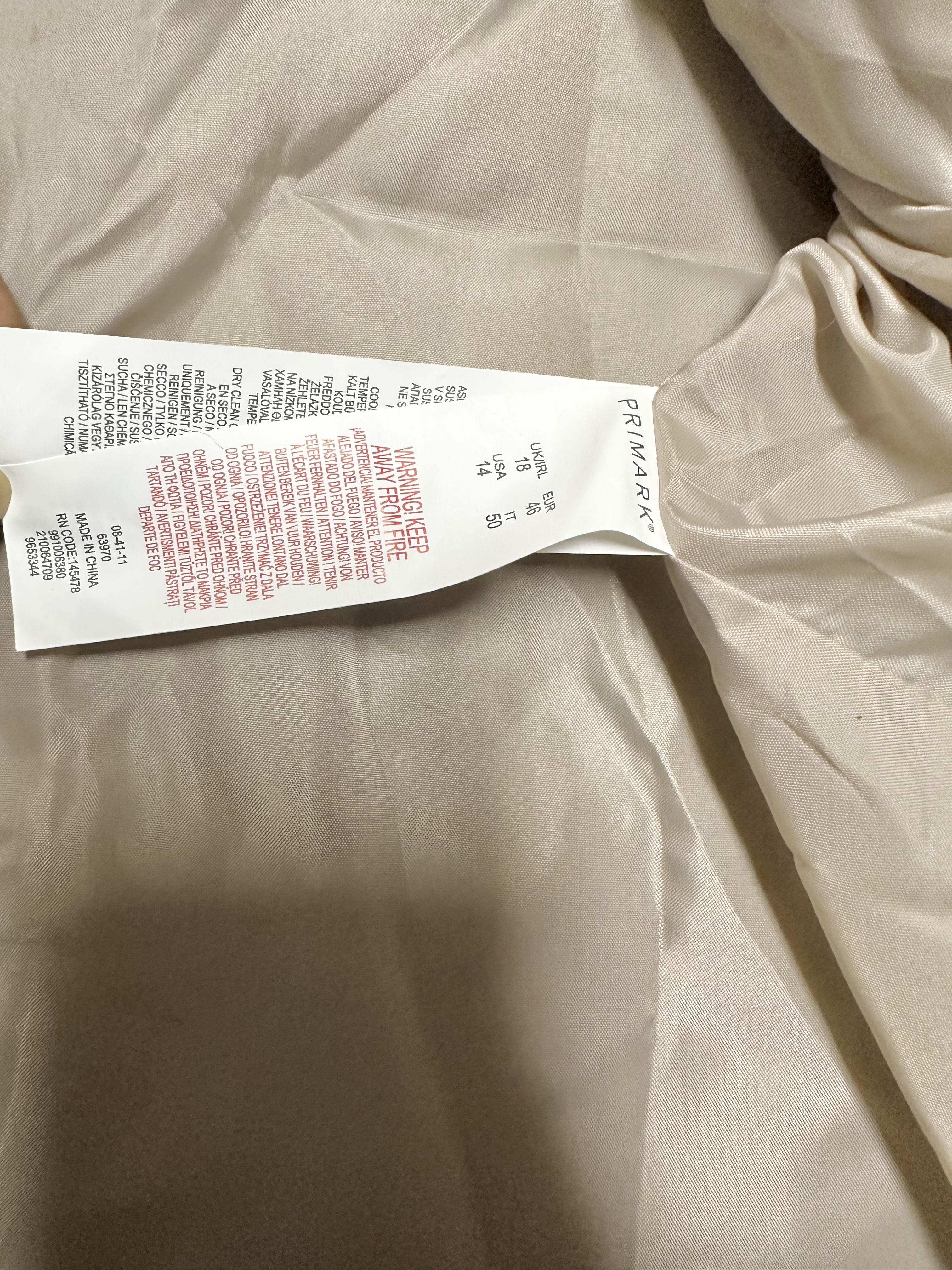 เสื้อโค้ทวูล Trench coat เสื้อโค้ทเฟอร์ โค้ทสักหลาดสีเบจ แบรนด์ Primark สำเนา สำเนา สำเนา สำเนา สำเนา สำเนา