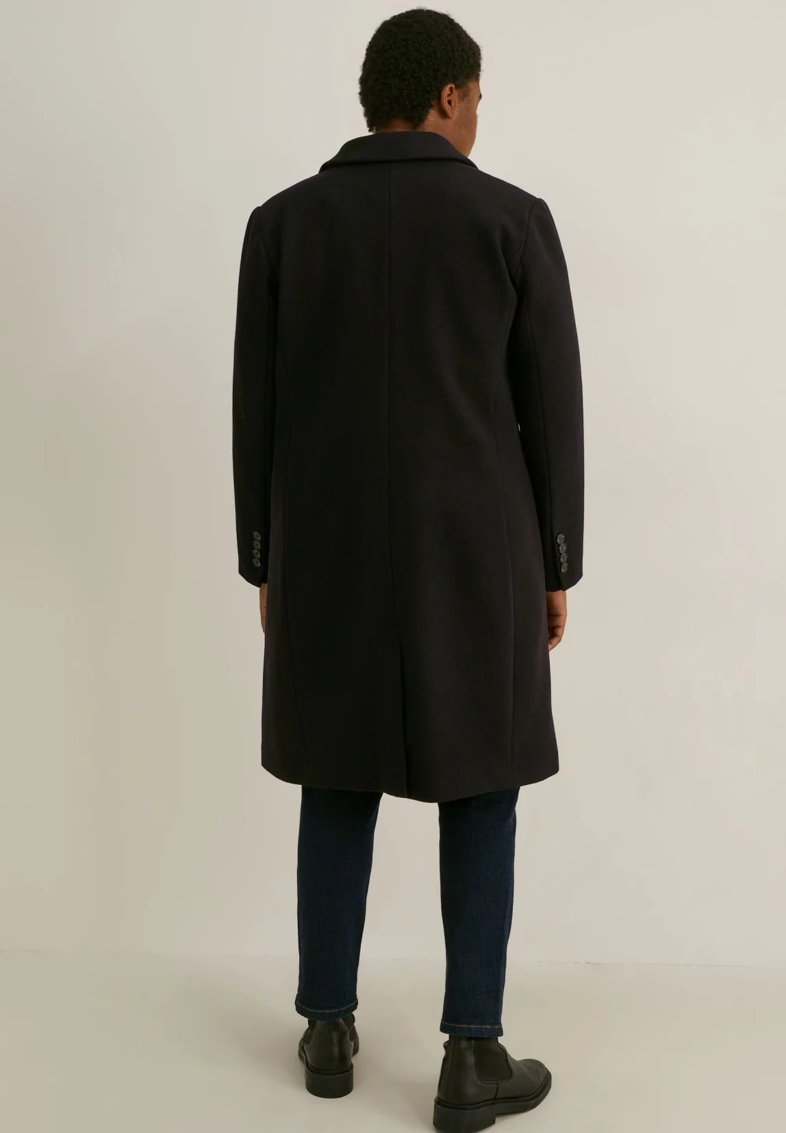 เสื้อโค้ทวูล Trench coat เสื้อโค้ทวูล โค้ทสีดำ แบรนด์ C&A