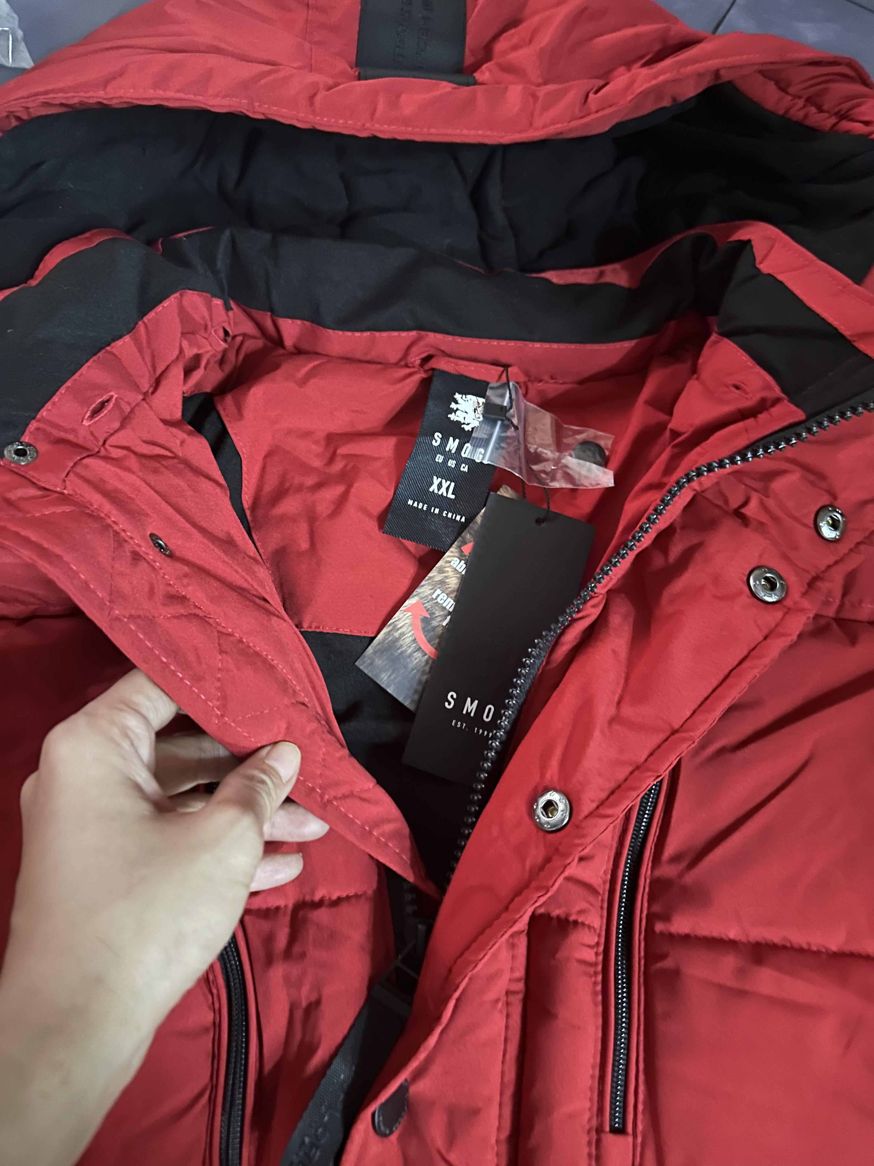เสื้อกันหนาว เสื้อฮู้ดเฟอร์ บุนวมอุ่น สีขาว แบรนด์ SMOG (padded puffer coat ขาว