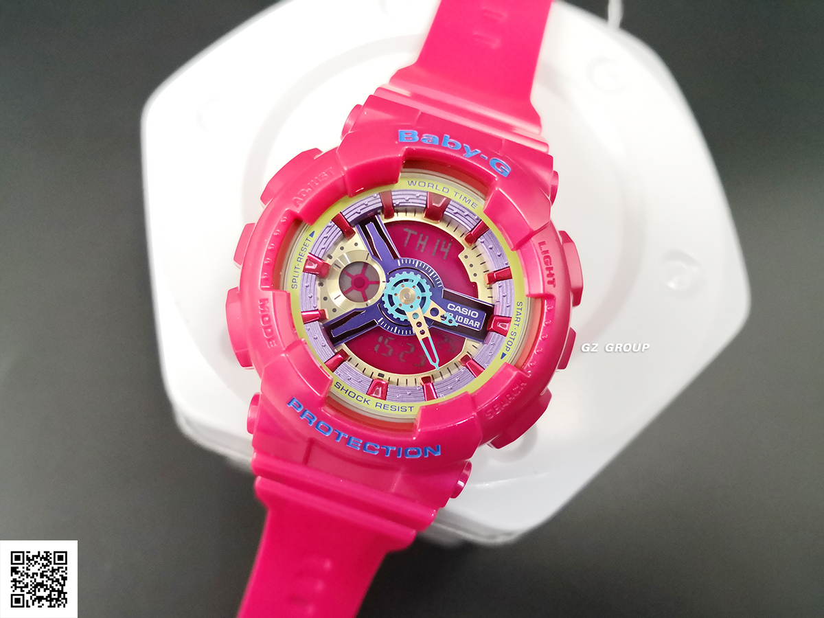 CASIO MID YEAR SALE BABY-G พร้อมส่ง นาฬิกาข้อมือ นาฬิกากันน้ำ นาฬิกาของแท้ ประกันศูนย์ CMG 1 ปี รุ่น BA-112-4A นาฬิกาสีชมพู