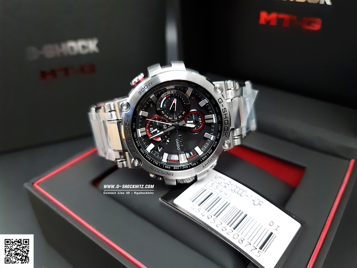 CASIO G-SHOCK นาฬิกาข้อมือ นาฬิกากันน้ำ นาฬิกาของแท้ ประกันศูนย์ CMG 1 ปี รุ่น MTG-B1000D-1A นาฬิกาสีเงิน