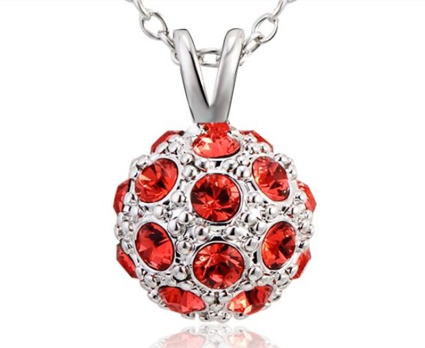สร้อยคอ ผู้หญิง สร้อยคอ คริสตัลแท้ จาก Swarovski ห้อย ลูกตุ้ม Snow Ball คริสตัล หลายสี อัญมณี สุดหรู ของขวัญให้แฟน แบบมีระดับ 908802
