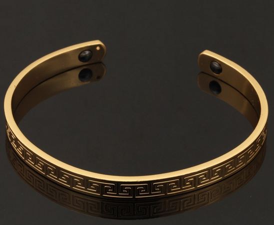 กำไลข้อมือผู้หญิง กำไลทอง 18 K และ กำไลเงิน Platinum กำไลใส่ แม่เหล็ก เพื่อสุขภาพ ลายกำแพง สไตล์ คลาสสิค ของขวัญให้แฟน สุดหรู 573636