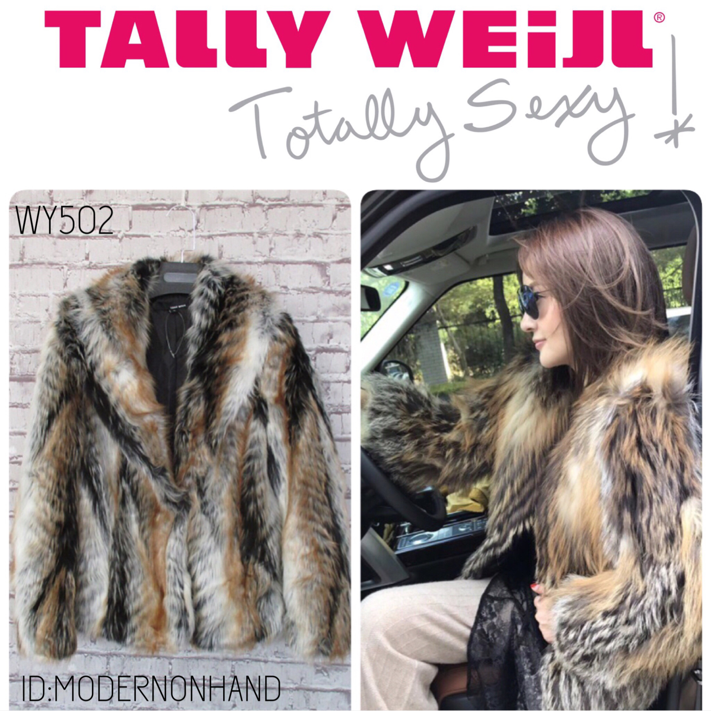 Papaya เสื้อนอก แต่งขน เสื้อกันหนาวขนเฟอร์ สีน้ำตาล งานพรีเมี่ยม แบรนด์ TALLY WEIJL แท้ งานสวย หรูมากคะ SiZe M/L/XL
