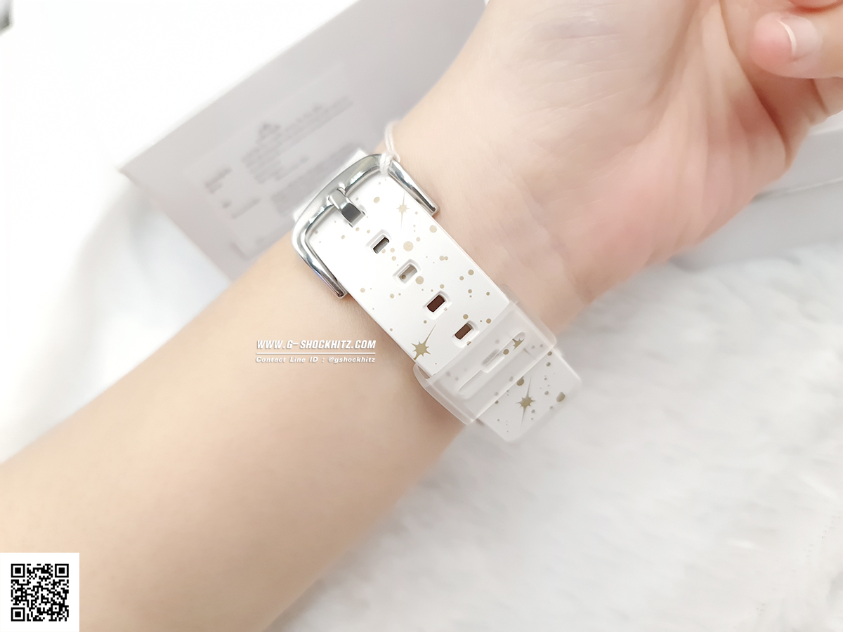 CASIO BABY-G นาฬิกาข้อมือ นาฬิกากันน้ำ นาฬิกาของแท้ ประกันศูนย์ CMG 1 ปี รุ่น BA-110ST-7A นาฬิกาสีขาว
