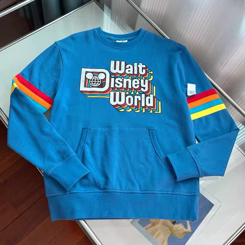 Disneyland เสื้อวอร์มสีฟ้า แขนยาว สกรีนWalt disney / DISNEYLAND งาน DISNEY ฟ้า
