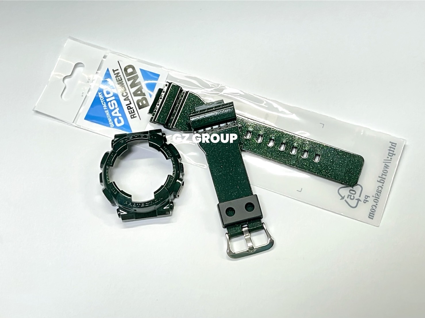 CASIO GENUINE FACTORY CASIO REPLACEMENT อะไหล่นาฬิกา G-SHOCK พร้อมส่ง รุ่น GMA-S110MC-3 ชุดสายสีเขียว