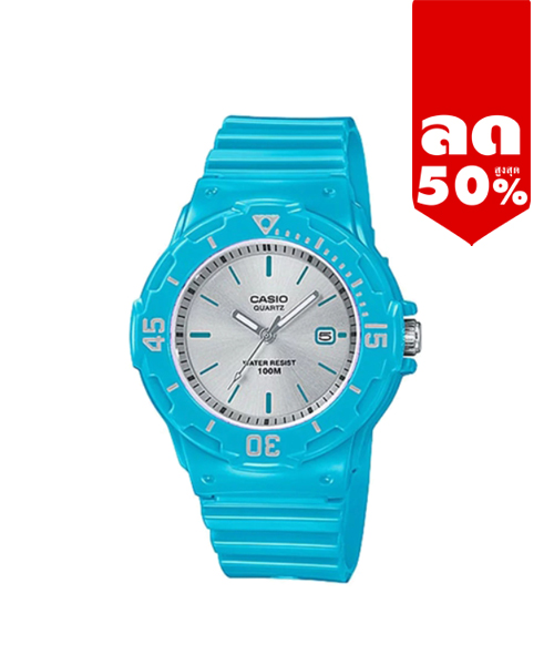 CASIO นาฬิกาคาสิโอ นาฬิกาข้อมือ นาฬิกากันน้ำ นาฬิกาของแท้ ประกันศูนย์ CMG 1 ปี รุ่น LRW-200H-2E3 นาฬิกาสีฟ้า