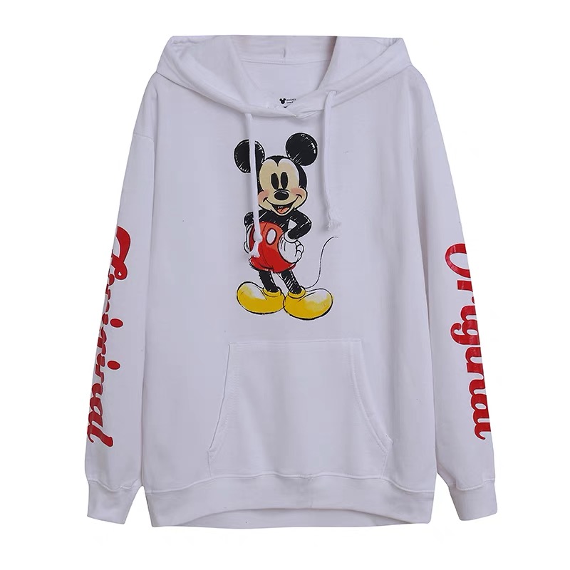 เสื้อฮู้ด สเวตเตอร์Mickey กันหนาว สีขาว DISNEY Authentic Original Walt Disney World Hoodie Jacket สีมัดย้อมเทาดำ สำเนา เทา
