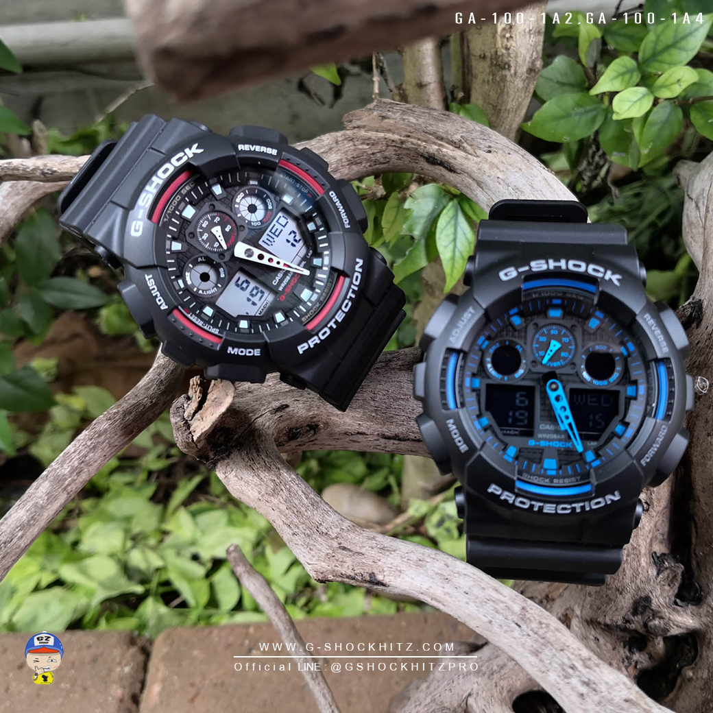CASIO G-SHOCK นาฬิกาข้อมือ นาฬิกากันน้ำ นาฬิกาของแท้ ประกันศูนย์ CMG 1 ปี รุ่น GA-100-1A4 นาฬิกาสีดำ