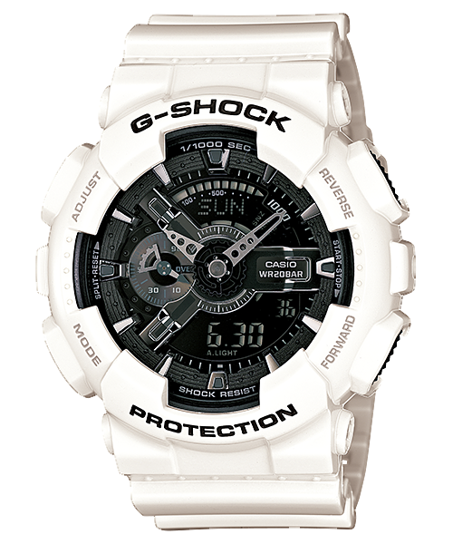 CASIO G-SHOCK นาฬิกาข้อมือ นาฬิกากันน้ำ นาฬิกาของแท้ ประกันศูนย์ CMG 1 ปี รุ่น GA-110GW-7A นาฬิกาสีขาว