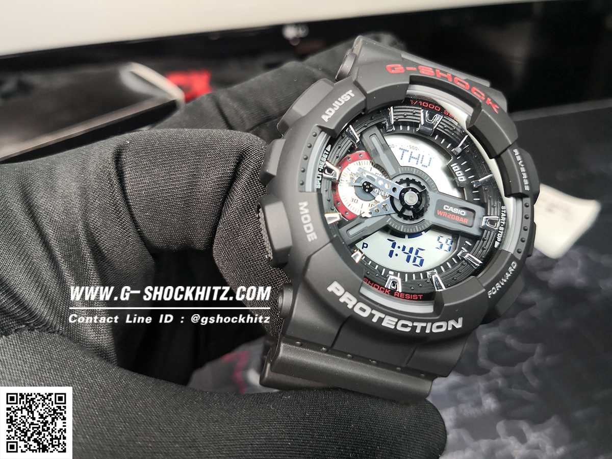 CASIO G-SHOCK นาฬิกาข้อมือ นาฬิกากันน้ำ นาฬิกาของแท้ ประกันศูนย์ CMG 1 ปี รุ่น GA-110-1A นาฬิกาสีดำ