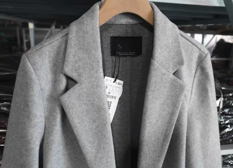 เสื้อโค้ท เสื้อโค้ทกันหนาว โค้ทวูล tailored knot coat สีเบจ แบรนด์ STRADIVARIUS สำเนา