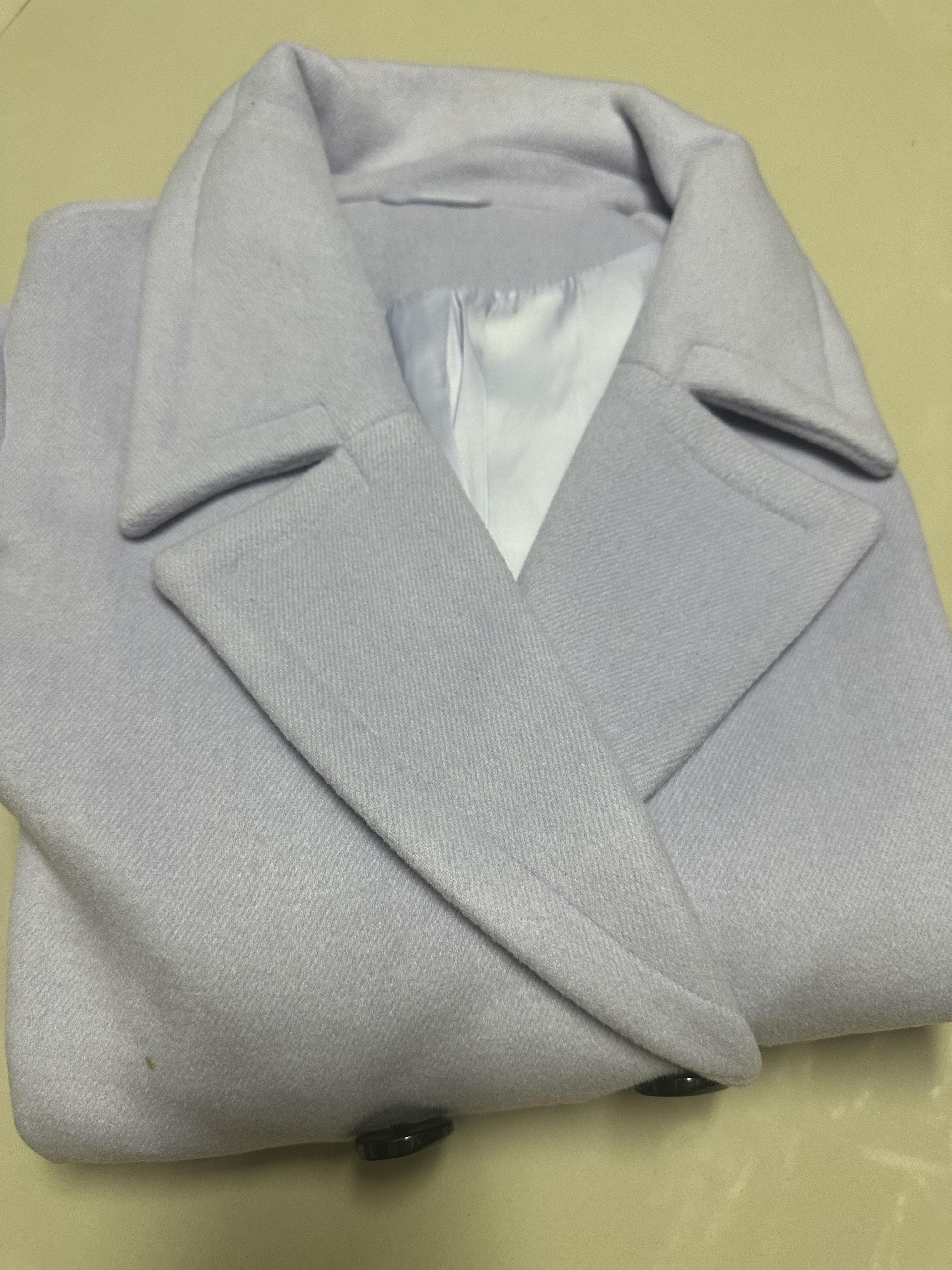 เสื้อโค้ท เสื้อกันหนาว เนื้อผ้าสักหลาดวูล สีเทา แต่งกระดุมสองแถว แบรนด์ JOICE