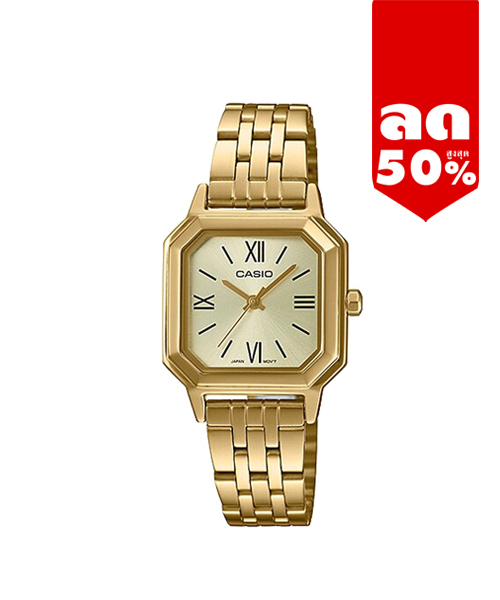 CASIO นาฬิกาคาสิโอ นาฬิกาข้อมือ นาฬิกากันน้ำ นาฬิกาของแท้ ประกันศูนย์ CMG 1 ปี รุ่น LTP-E169G-9B นาฬิกาสีทอง