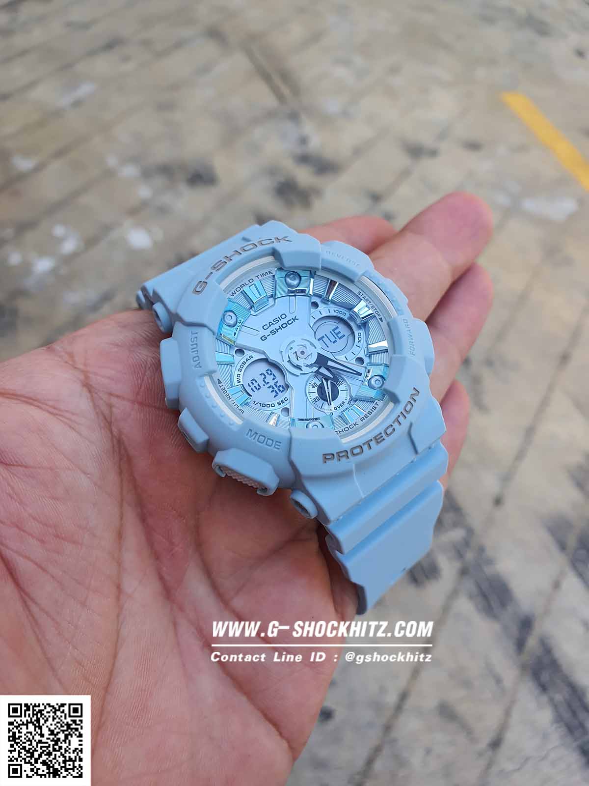 CASIO G-SHOCK นาฬิกาข้อมือ นาฬิกากันน้ำ นาฬิกาของแท้ ประกันศูนย์ CMG 1 ปี รุ่น GMA-S120DP-2A นาฬิกาสีฟ้้้า