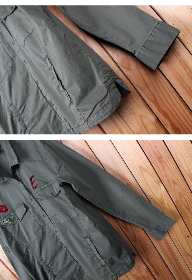 Esprit เสื้อเขียวทหาร เสื้อเชิ้ต เสื้อนอกแนวทหาร แต่งอาร์ม แบรนด์ ESPRIT แพทเทินสวย เท่ห์มาก คะ Size S/M/L/XL สำเนา เขียว