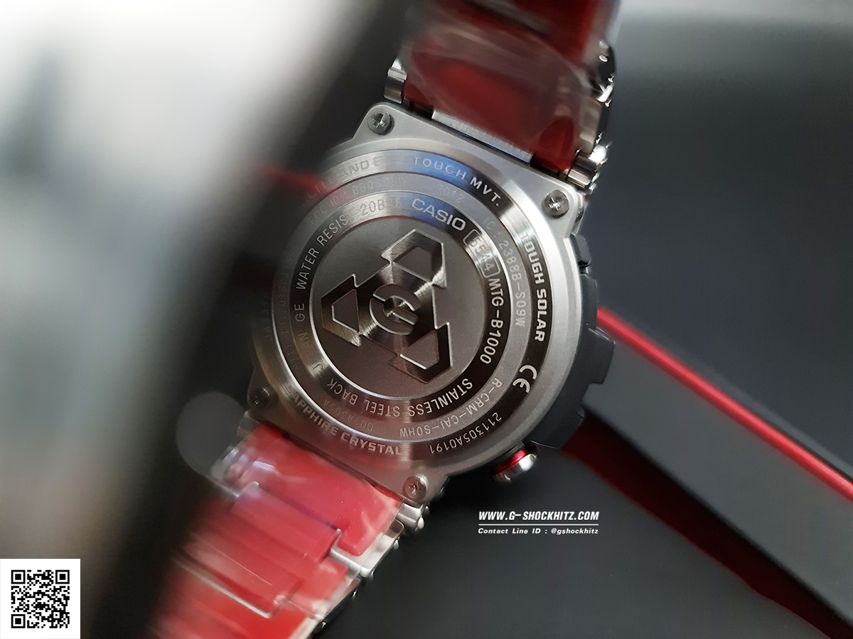 CASIO G-SHOCK นาฬิกาข้อมือ นาฬิกากันน้ำ นาฬิกาของแท้ ประกันศูนย์ CMG 1 ปี รุ่น MTG-B1000D-1A นาฬิกาสีเงิน