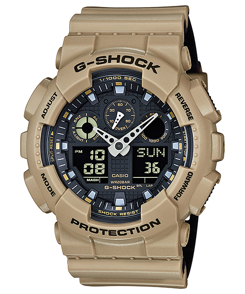 CASIO G-SHOCK นาฬิกาข้อมือ นาฬิกากันน้ำ นาฬิกาของแท้ ประกันศูนย์ CMG 1 ปี รุ่น GA-100L-8A นาฬิกาสีน้้ำตาล