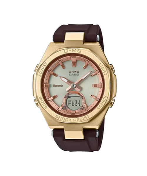 CASIO G-MS นาฬิกาข้อมือ นาฬิกากันน้ำ นาฬิกาของแท้ ประกันศูนย์ CMG 1 ปี รุ่น MSG-B100MV-5A นาฬิกาสีน้ำตาล