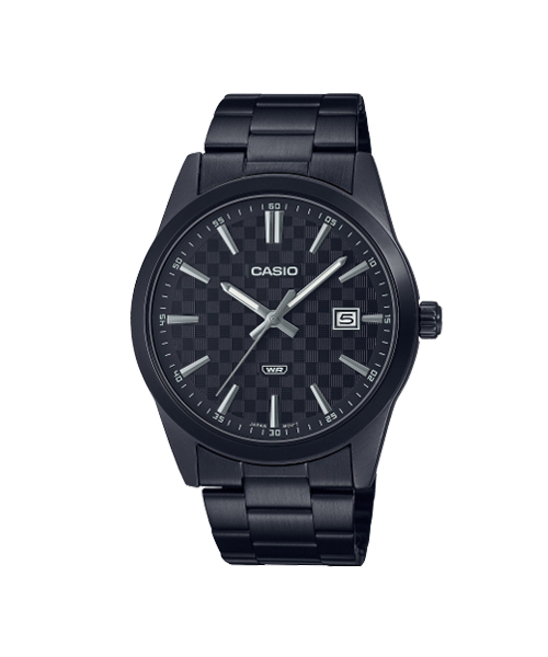 CASIO นาฬิกาคาสิโอ นาฬิกาข้อมือ นาฬิกากันน้ำ นาฬิกาของแท้ ประกันศูนย์ CMG 1 ปี รุ่น MTP-VD03B-1A นาฬิกาสีดำ