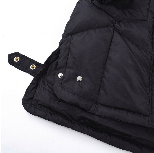 เสื้อกันหนาว โค้ทขนเป็ด เสื้อฮู้ดเฟอร์ บุขนเป็ด สีดำ (padded puffer coat สำเนา สำเนา ดำ