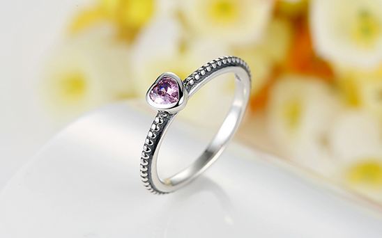 แหวนเงินแท้ 925 Sterling ดีไซน์ เป็น คริสตัล หัวใจ ติดกลางวง สีขาว ชมพู แดง แหวนหมั้น แหวนแทนใจ แหวนแต่งงาน ให้แฟน มีระดับ 614400