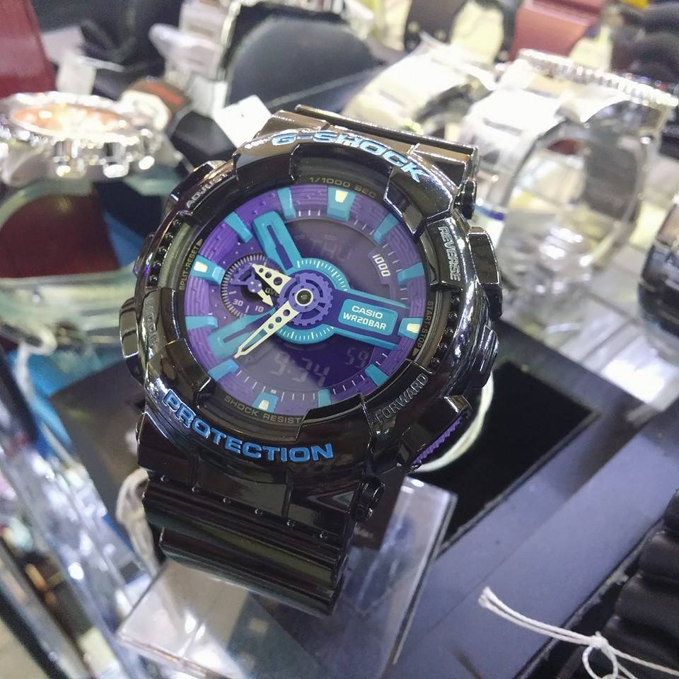 CASIO G-SHOCK นาฬิกาข้อมือ นาฬิกากันน้ำ นาฬิกาของแท้ ประกันศูนย์ CMG 1 ปี รุ่น GA-110HC-1A นาฬิกาสีดำ