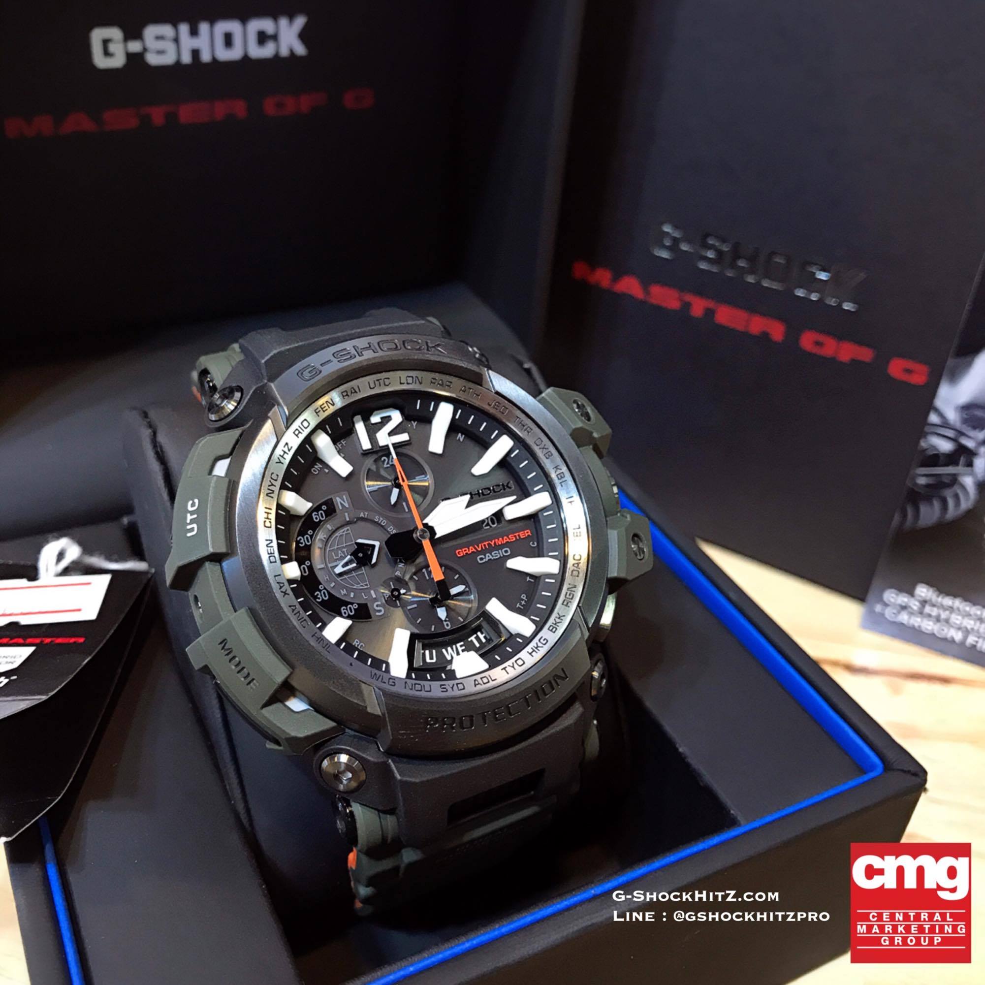 CASIO G-SHOCK นาฬิกาข้อมือ นาฬิกากันน้ำ นาฬิกาของแท้ ประกันศูนย์ CMG 1 ปี รุ่น GPW-2000-3A นาฬิกาสีดำ