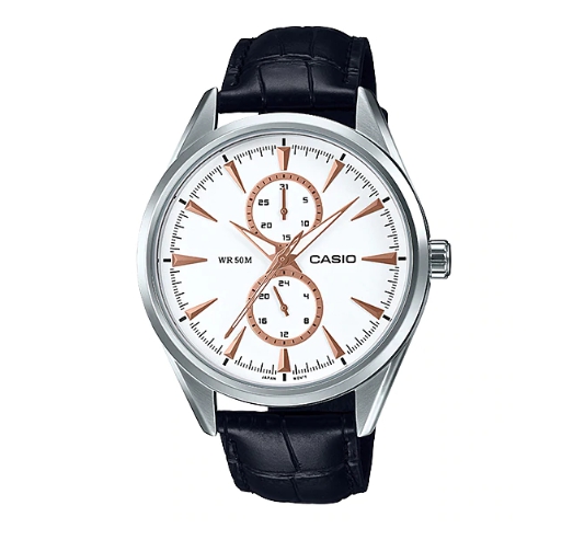 CASIO นาฬิกาคาสิโอ นาฬิกาข้อมือ นาฬิกากันน้ำ นาฬิกาของแท้ ประกันศูนย์ CMG 1 ปี รุ่น MTP-SW340L-7A นาฬิกาสีดำ