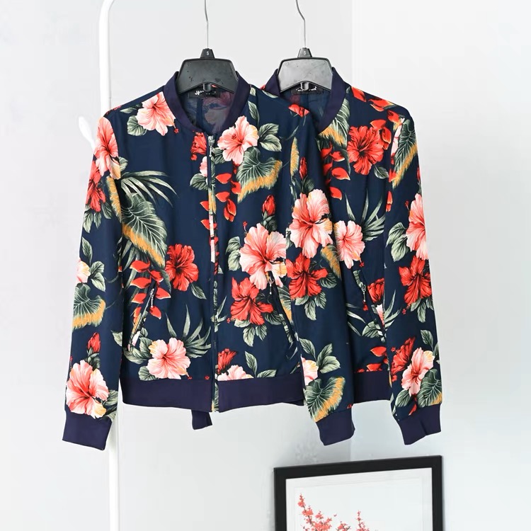 เสื้อนอก เสื้อคลุม เสื้อคลุมเบลเซอร์ ผู้หญิง ลายดอก แบรนด์ oodji