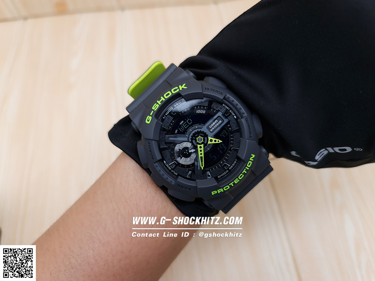 CASIO G-SHOCK นาฬิกาข้อมือ นาฬิกากันน้ำ นาฬิกาของแท้ ประกันศูนย์ CMG 1 ปี รุ่น GA-110LN-8 นาฬิกาสีดำ