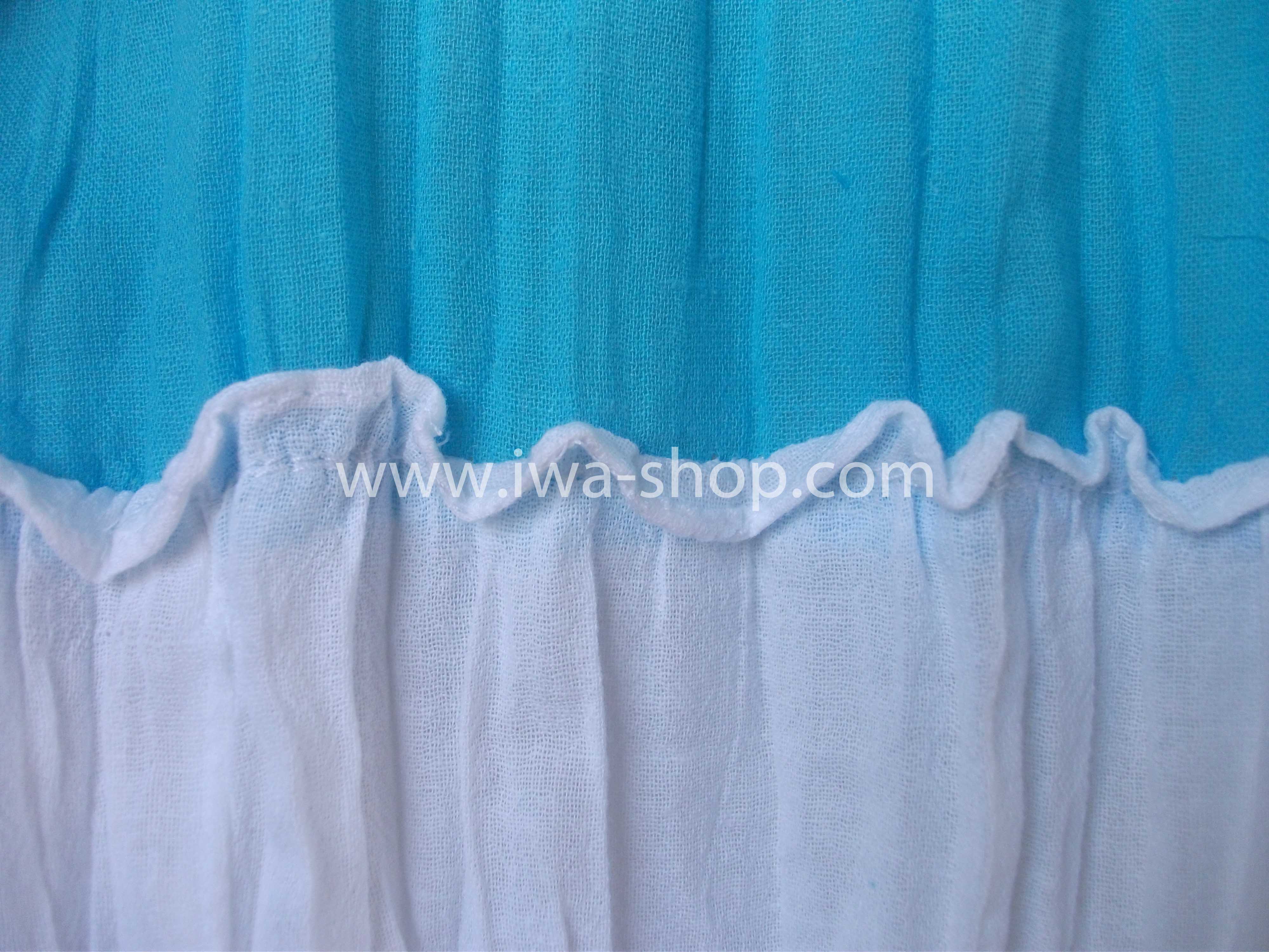 ชุดเดรสโครเชต์สลับสี ฟ้าขาว ชุดถักโครเชต์ ชุดเดรสฮาวาย ชุดฮาวายน่ารัก ชุดเที่ยวทะเล ชุดเดรสไปทะเล น่ารักๆ maxi dress ทะเล