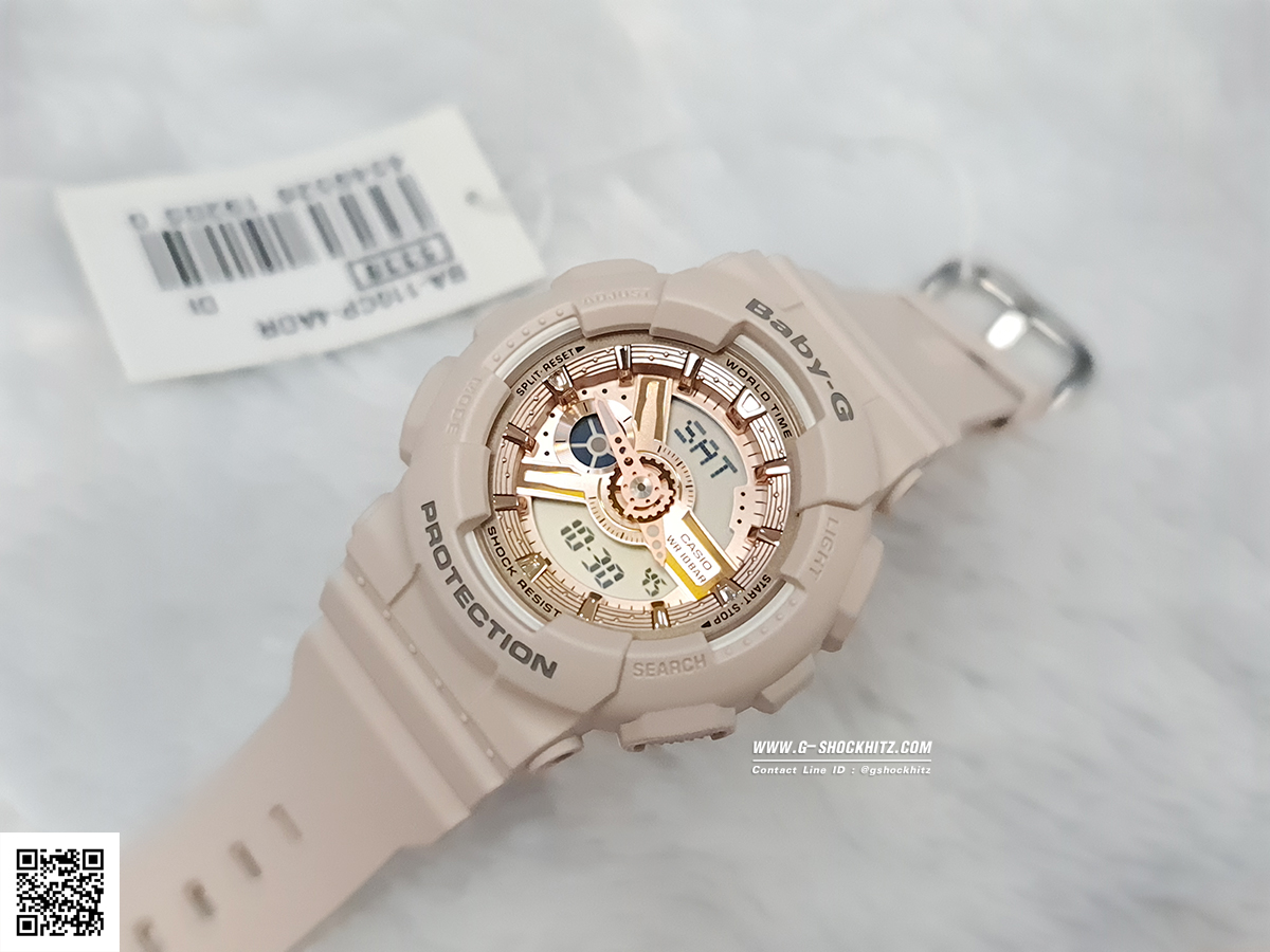 CASIO BABY-G นาฬิกาข้อมือ นาฬิกากันน้ำ นาฬิกาของแท้ ประกันศูนย์ CMG 1 ปี รุ่น BA-110XCP-4A นาฬิกาสีชมพู
