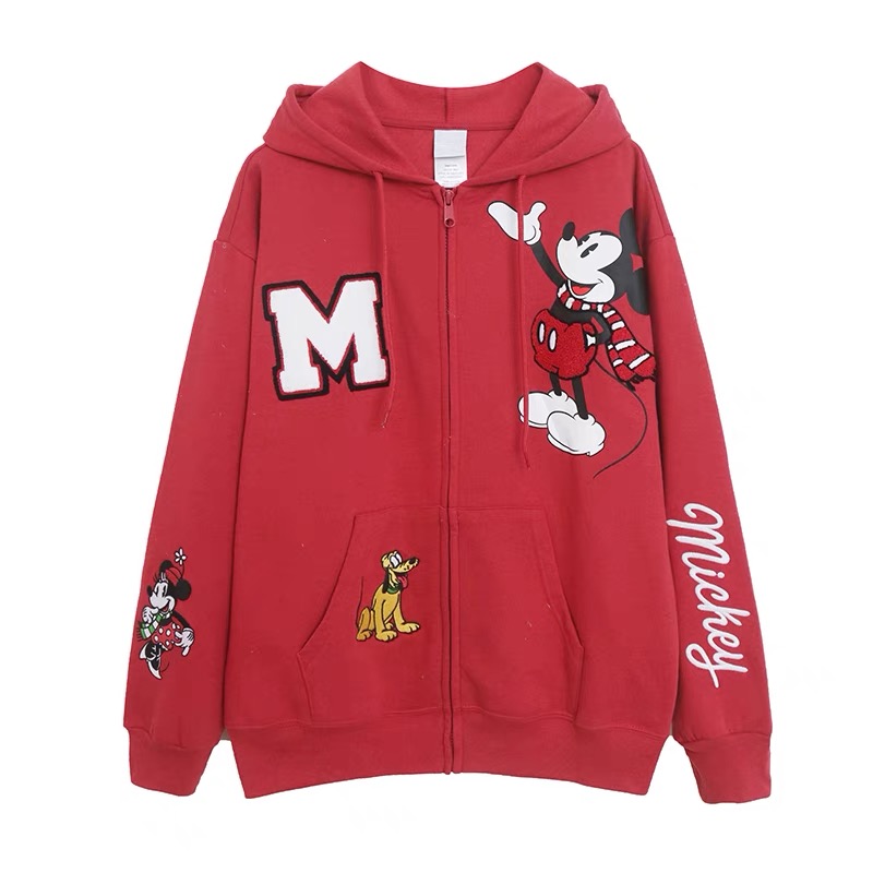 เสื้อฮู้ด วอร์ม สเวตเตอร์ Disney เสื้อมิคกี้ mickey Vintage แขนยาว สีดำ ลายการ์ตูนมิคกี้ งาน DISNEYงานสวย มาก สำเนา ดำ