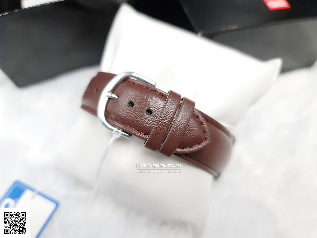 CASIO นาฬิกาคาสิโอ นาฬิกาข้อมือ นาฬิกากันน้ำ นาฬิกาของแท้ ประกันศูนย์ CMG 1 ปี รุ่น MTP-VD02L-7E นาฬิกาสีน้ำตาล