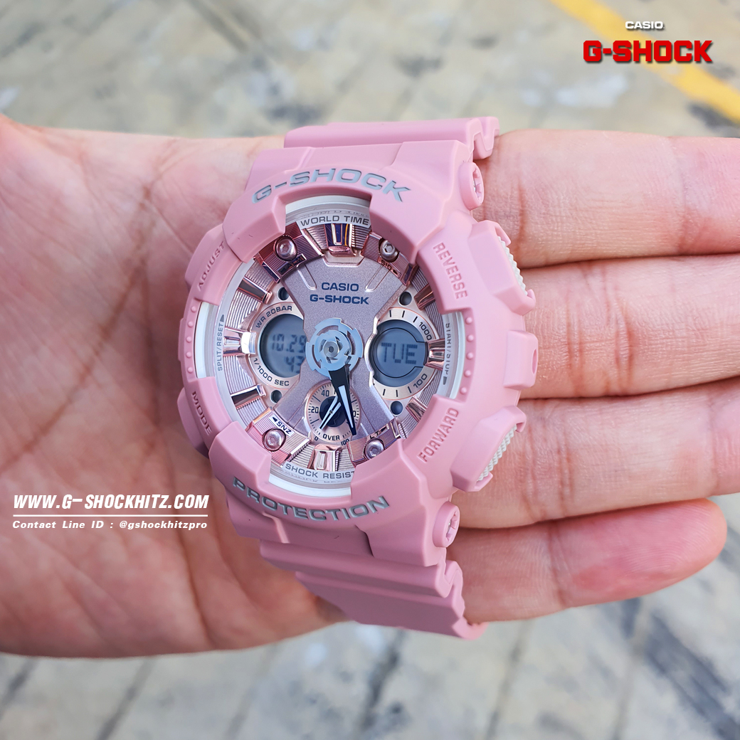 CASIO G-SHOCK นาฬิกาข้อมือ นาฬิกากันน้ำ นาฬิกาของแท้ ประกันศูนย์ CMG 1 ปี รุ่น GMA-S120DP-4A นาฬิกาสีชมพู