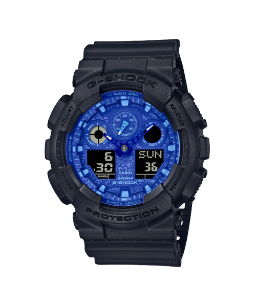 CASIO G-SHOCK นาฬิกาข้อมือ นาฬิกากันน้ำ นาฬิกาของแท้ ประกันศูนย์ CMG 1 ปี รุ่น GA-100BP-1A นาฬิกาสีดำ