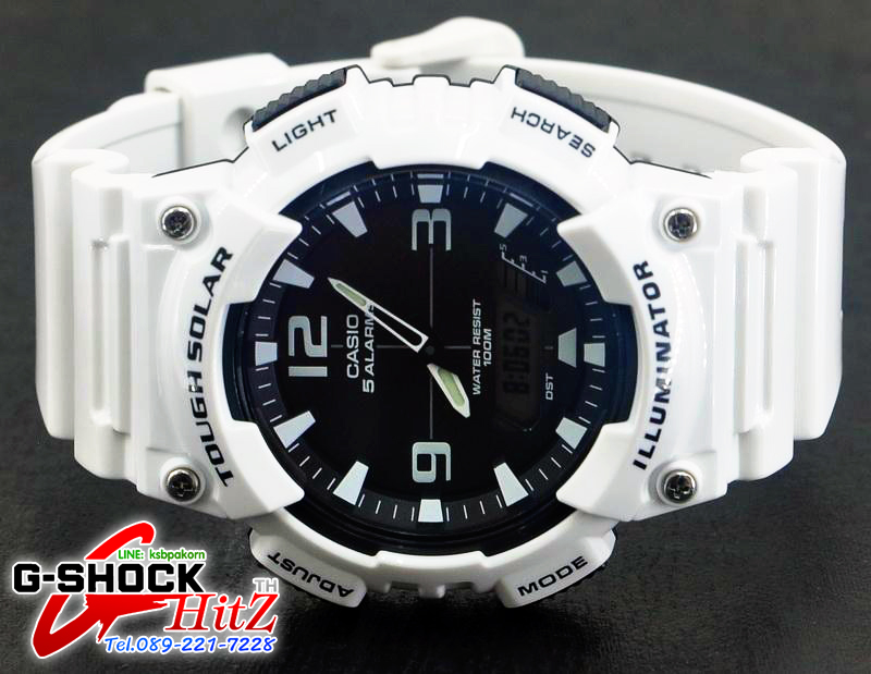 CASIO นาฬิกาคาสิโอ นาฬิกาข้อมือ นาฬิกากันน้ำ นาฬิกาของแท้ ประกันศูนย์ CMG 1 ปี รุ่น AQ-S810WC-7A นาฬิกาสีขาว