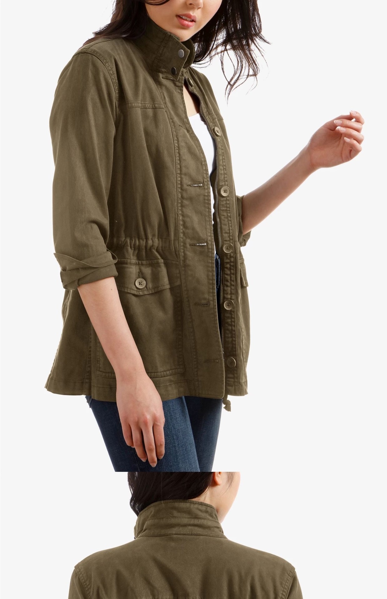 LUCKY BRAND เสื้อนอกเขียวทหาร เสื้อแจ็คเก็ต แนวทหาร แพทเทิน Lucky brandสวย เท่ห์ มาก แบรนด์ In extenso สำเนา เขียว