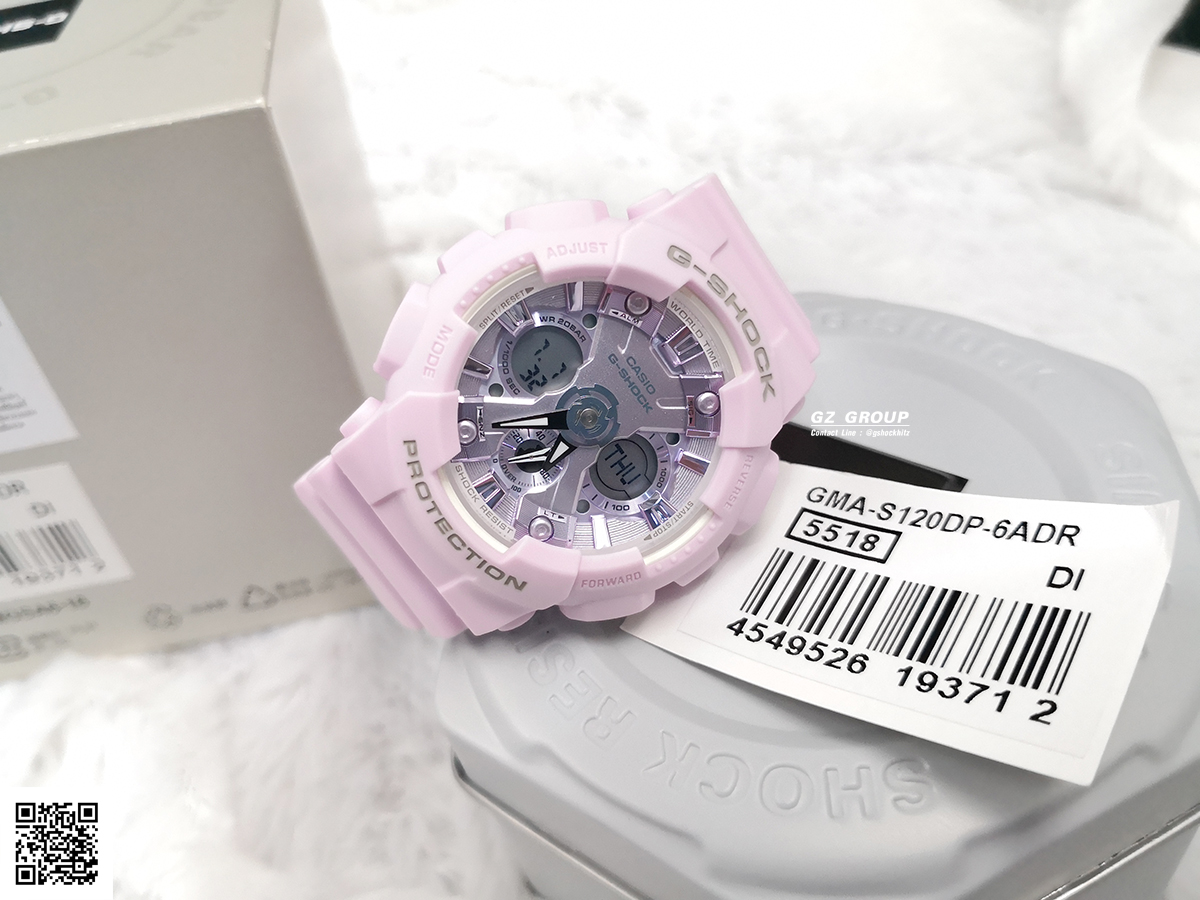 CASIO G-SHOCK นาฬิกาข้อมือ นาฬิกากันน้ำ นาฬิกาของแท้ ประกันศูนย์ CMG 1 ปี รุ่น GMA-S120DP-6A นาฬิกาสีม่วง