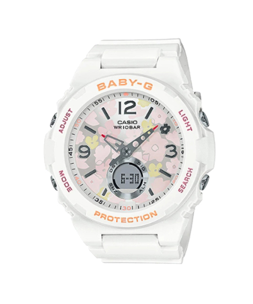 CASIO BABY-G นาฬิกาข้อมือ นาฬิกากันน้ำ นาฬิกาของแท้ ประกันศูนย์ CMG 1 ปี รุ่น BGA-260FL-7A นาฬิกาสีขาว