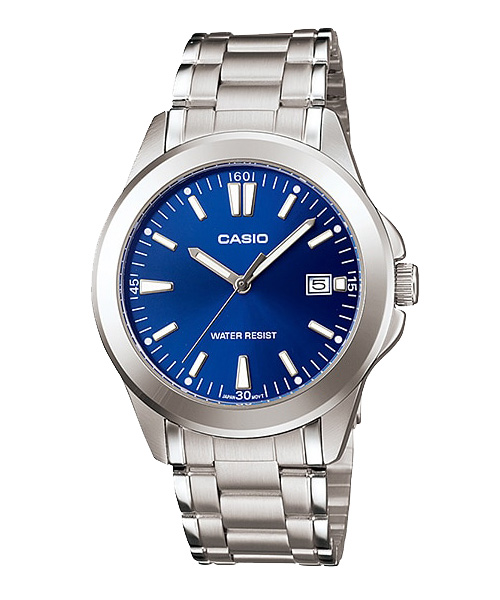 CASIO นาฬิกาคาสิโอ นาฬิกาข้อมือ นาฬิกากันน้ำ นาฬิกาของแท้ ประกันศูนย์ CMG 1 ปี รุ่น MTP-1215A-2A2 นาฬิกาสีเงิน