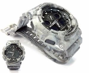 CASIO G-SHOCK นาฬิกาข้อมือ นาฬิกากันน้ำ นาฬิกาของแท้ ประกันศูนย์ CMG 1 ปี รุ่น GA-100MM-8A นาฬิกาสีเทา