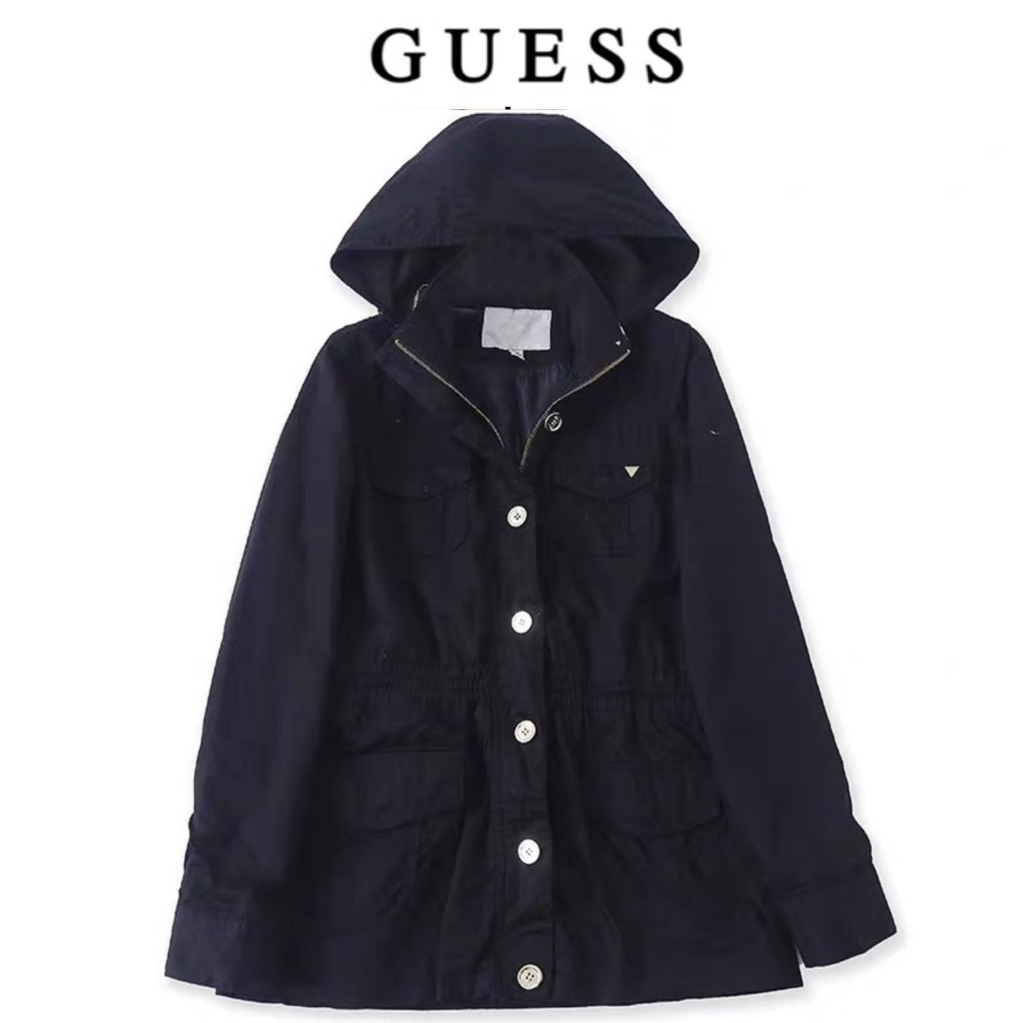 Guess เสื้อนอกเขียวทหาร เสื้อแจ็คเก็ต เสื้อฮู้ด แนวทหาร แพทเทินสวย เท่ห์ มาก แบรนด์ GUESS เขียว