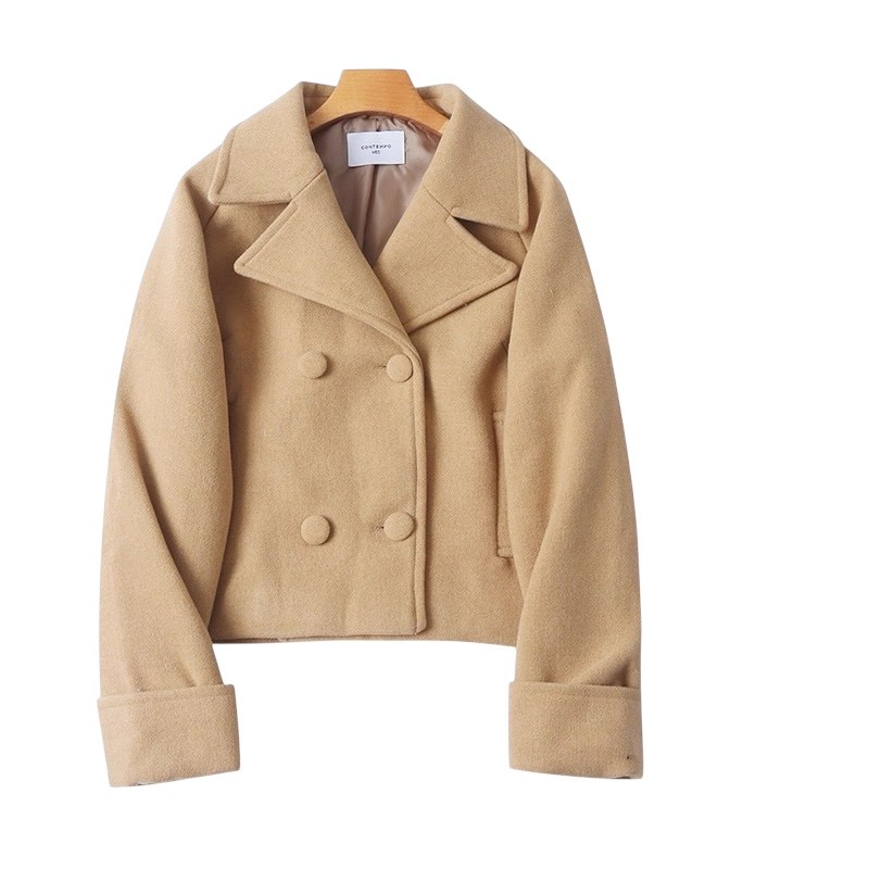 Love tree เสื้อโค้ทกันหนาว เสื้อกันหนาว peacoat contempoโค้ทวูล สีcamel belt coat สีครีมเบจ แบรนด์ ANNA FIELD สำเนา Camel