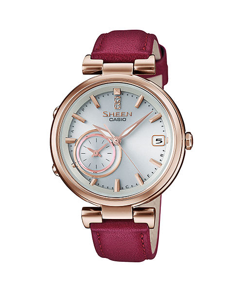 CASIO SHEEN นาฬิกาข้อมือ นาฬิกากันน้ำ นาฬิกาของแท้ ประกันศูนย์ CMG 1 ปี รุ่น SHB-100CGL-7A นาฬิกาสีแดง