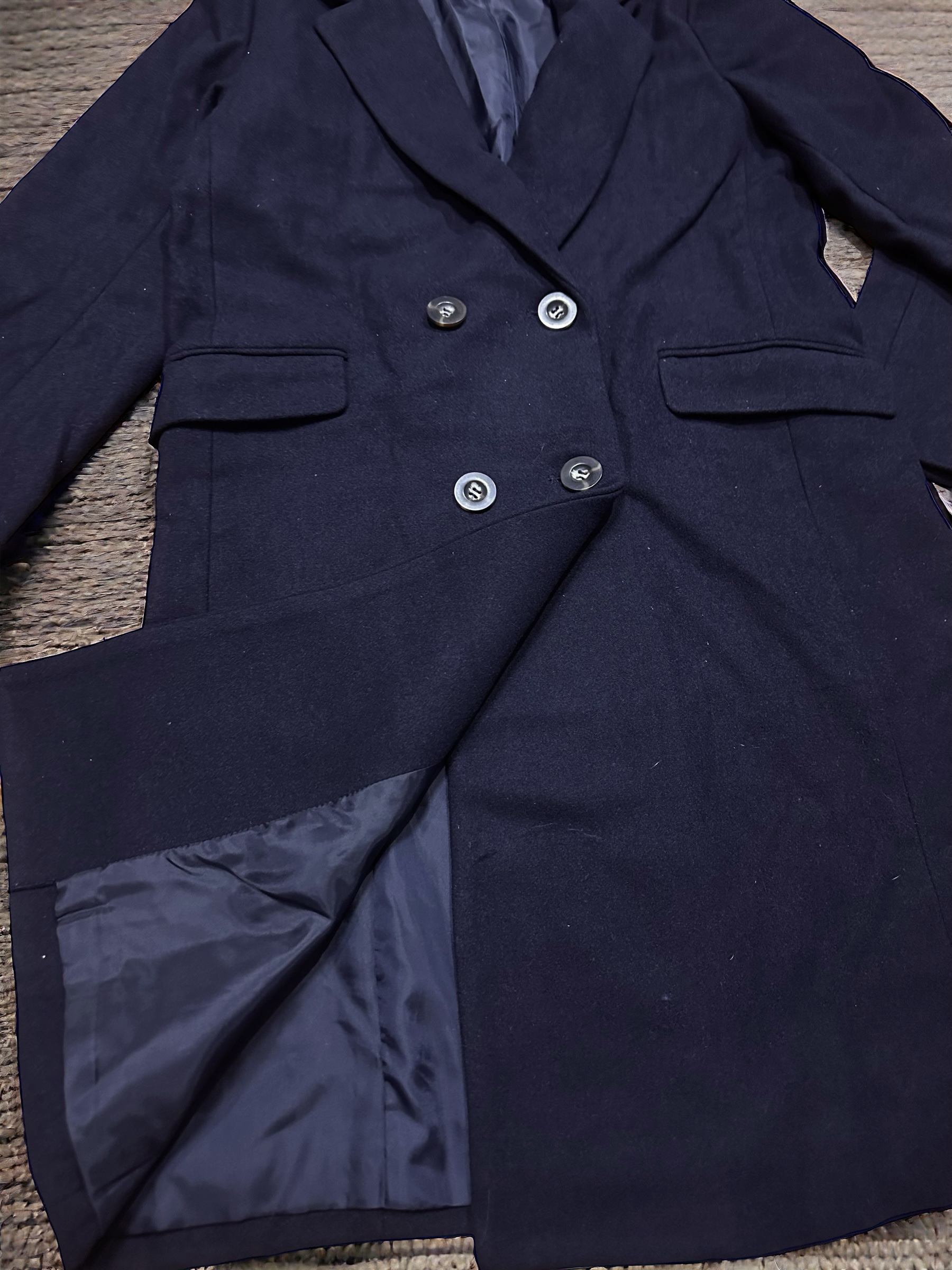 เสื้อโค้ทวูล Trench coat เสื้อโค้ทวูล โค้ทสีดำ แบรนด์ C&A สำเนา