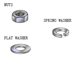 HEX NUT,FLAT WASHER,SPRING WASHER