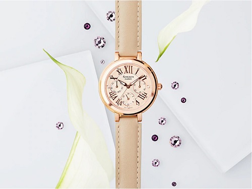 CASIO SHEEN นาฬิกาข้อมือ นาฬิกากันน้ำ นาฬิกาของแท้ ประกันศูนย์ CMG 1 ปี รุ่น SHE-3034GL-9A นาฬิกาสีน้ำตาล